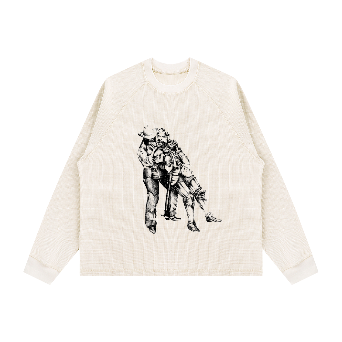 "Cowboy and Knight" Boxy Waffle Shirt