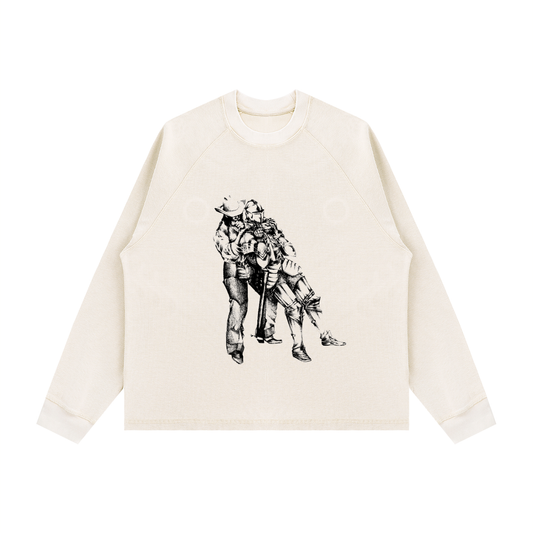 "Cowboy and Knight" Boxy Waffle Shirt
